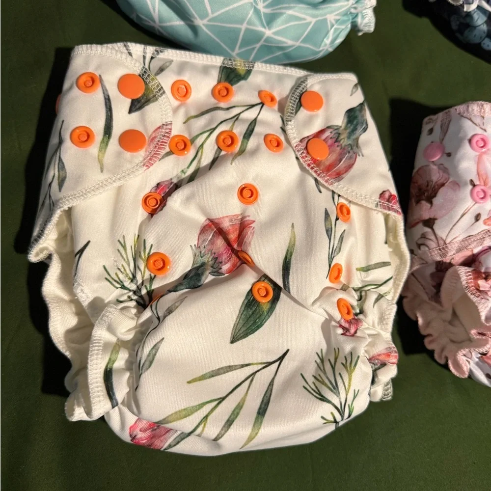 Brand New HappyBeeHind 100% Cotton AIO Cloth Diaper Set